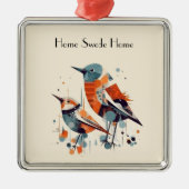 Scandi Aviary Duet, op maat Metalen Ornament (Voorkant)
