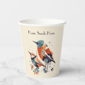 Scandi Aviary Duet, op maat Papieren Bekers (Voorkant)