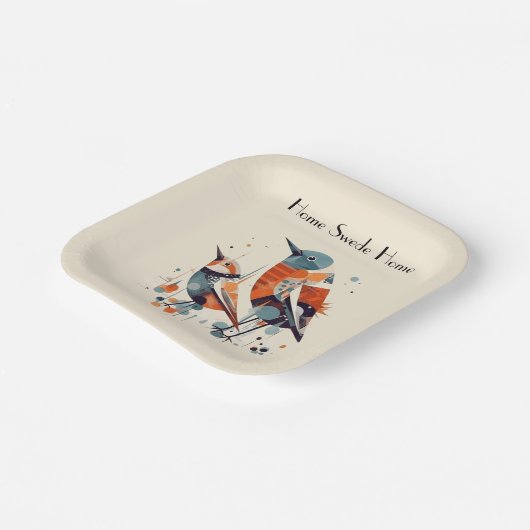 Scandi Aviary Duet, op maat Papieren Bordje (Gebogen)