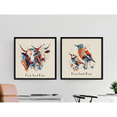 Scandi Aviary Duet, op maat Poster