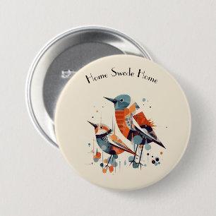 Scandi Aviary Duet, op maat Ronde Button 7,6 Cm