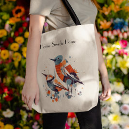 Scandi Aviary Duet, op maat Tote Bag