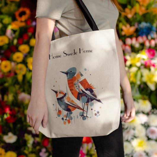 Scandi Aviary Duet, op maat Tote Bag