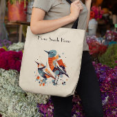 Scandi Aviary Duet, op maat Tote Bag