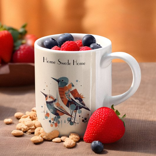 Scandi Aviary Duet, op maat Tweekleurige Koffiemok