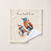 Scandi Aviary Duet, op maat Washandje (Wasdoekje)