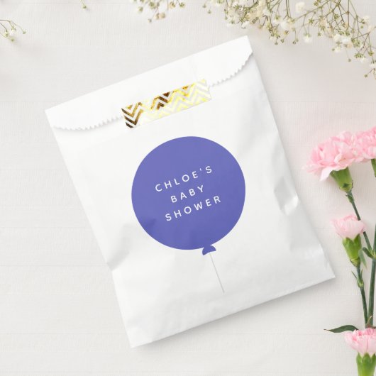 Scandi Balloon | Minimale blauwe Baby shower Bedankzakje (Gezegeld)