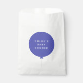 Scandi Balloon | Minimale blauwe Baby shower Bedankzakje (Voorkant)