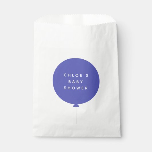 Scandi Balloon | Minimale blauwe Baby shower Bedankzakje (Voorkant)