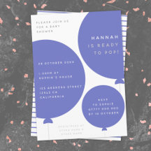 Scandi Balloon | Minimale blauwe Baby shower