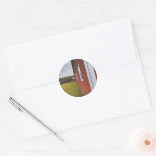 Scandi Barn Ronde Sticker (Envelop)