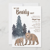 Scandi Beer Winter Neutral Barly Wait Baby shower Kaart (Voorkant)
