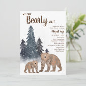 Scandi Beer Winter Neutral Barly Wait Baby shower Kaart (Staand voorkant)