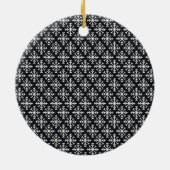 Scandi Black and White Snowflake Photo Keramisch Ornament (Achterkant)