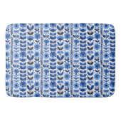 Scandi blauw bloemig badmat (Voorkant)