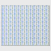 Scandi Blauwe Vogel Groene Klimop Streep Cadeaupapier (Vlak)