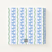 Scandi Blue Bird Green Ivy Stripe Bullet Journal Notitieboek (Achterkant)