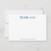 Scandi Boho Flower Blue Custom Vrijgezellenfeest Bedankkaart (Voorkant)