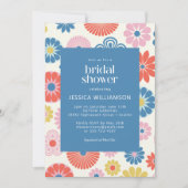 Scandi Boho Folk Flower Blue Vrijgezellenfeest Kaart (Voorkant)