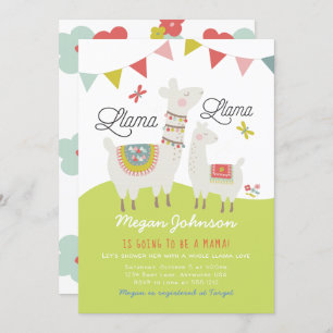 Scandi Boho Llama Baby shower Uitnodiging