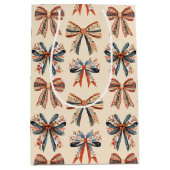 Scandi Bows Folk Art Holiday Medium Cadeauzakje (Voorkant)