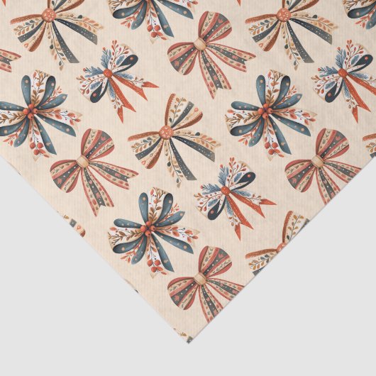 Scandi Bows Folk Art Holiday Tissuepapier (Detail)