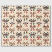 Scandi Bows Folk Art Vakantie Cadeaupapier (Vlak)