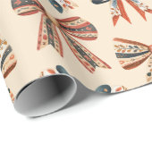 Scandi Bows Folk Art Vakantie Cadeaupapier (Rol Hoek)