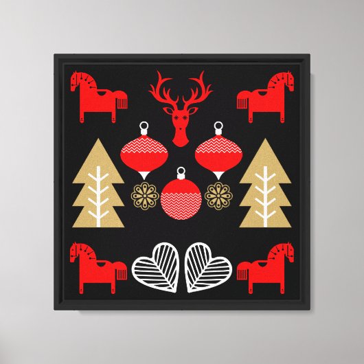 Scandi Christmas Decor Canvas Afdruk (Voorkant)
