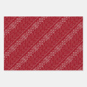 Scandi Christmas Knit Trui Rood Diagonaal Inpakpapier Vel (Voorkant)