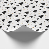 Scandi Christmas Pine Tree en Stars Minimalist Cadeaupapier (Hoek)