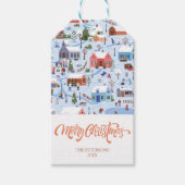 Scandi Christmas Village Hygge Gezellige Pastel Fa Cadeaulabel (Voorkant)