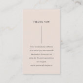 SCANDI CLEAN BLACK BLUSH MINIMAAL WEDING DANK U VISITEKAARTJE (Achterkant)