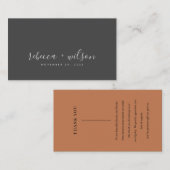 SCANDI CLEAN BLACK RUST MINIMAAL WEDING DANK U VISITEKAARTJE (Voorkant / Achterkant)