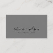 SCANDI CLEAN DARK GRAY MINIMAL WEDING DANK U VISITEKAARTJE (Voorkant)