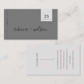 SCANDI CLEAN DARK GRAY MINIMAL WEDING DANK U VISITEKAARTJE (Voorkant / Achterkant)
