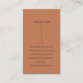 SCANDI CLEAN NAVY RUST MINIMAAL WEDING DANK U VISITEKAARTJE (Achterkant)