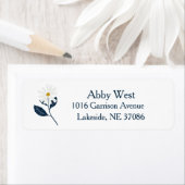 Scandi Daisy Flowers Return Address Label (Insitu)