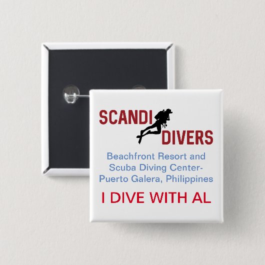 Scandi duikt met AL-Button Vierkante Button 5,1 Cm (Voorkant /achterkant)