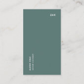Scandi Dusky Green Minimalist Simple Modern Busine Visitekaartje (Achterkant)