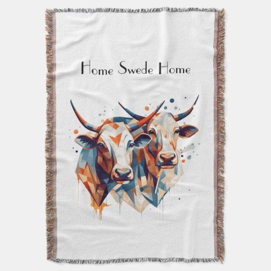 Scandi Farmhouse Cattle, op maat Deken (Voorkant Verticaal)