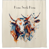 Scandi Farmhouse Cattle, op maat Douchegordijn (Voorkant)