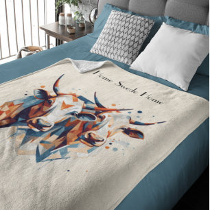 Scandi Farmhouse Cattle, op maat Fleece Deken