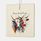 Scandi Farmhouse Cattle, op maat Keramisch Ornament (Links)