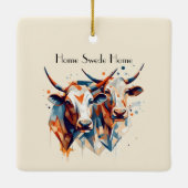 Scandi Farmhouse Cattle, op maat Keramisch Ornament (Achterkant)
