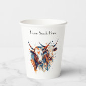 Scandi Farmhouse Cattle, op maat Papieren Bekers (Achterkant)