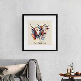 Scandi Farmhouse Cattle, op maat Poster
