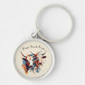 Scandi Farmhouse Cattle, op maat Sleutelhanger (Voorkant)
