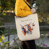 Scandi Farmhouse Cattle, op maat Tote Bag