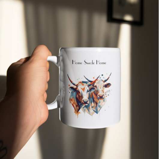 Scandi Farmhouse Cattle, op maat Tweekleurige Koffiemok